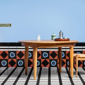 Parallel Black half-format tile, Mattonelle Margherita by Mutina