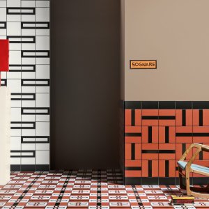 Frame Terracotta half-format tile, Mattonelle Margherita by Mutina
