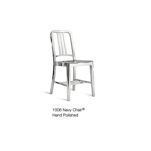 Navy Chair by Emeco, 34 inches high, in hand-brushed aluminum