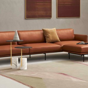 New York armchair by Quinti with goose-feather cushions
