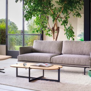 New York Small two-seater sofa, 68.9 in, in gray fabric
