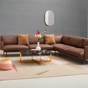 Armless New York two-seater sofa, front view