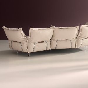 Metallic bronze steel feet on the Nuvola sofa