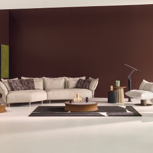 Reclining backrests on the Cierre Nuvola sofa