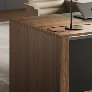 Ono Panel meeting table 63 x 63 in with central black velvet structure