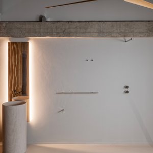 Opus faucets on display at the CEA showroom in Ghent