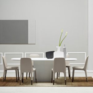 Brushed bronze aluminum leg of the Pedrali Ester armchair