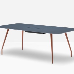 Meeting table Rizz 133 7/8 by 43 1/4 inches with a black Fenix top