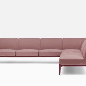 Social by Pedrali with die-cast aluminium legs at the far ends