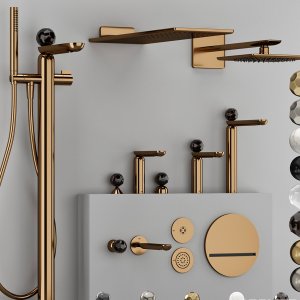 Bathroom accessories coordinated with the Perle mixers