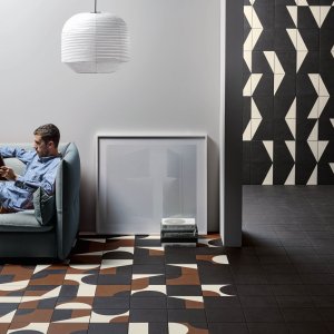 Puzzle tile on a rooftop terrace