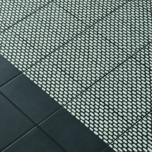 Mesh Blue pattern from the Tape collection in glazed stoneware