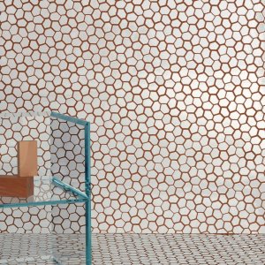 Executive washroom in Botanica White mosaic