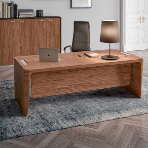 X10 modern executive desk by Quadrifoglio in American walnut