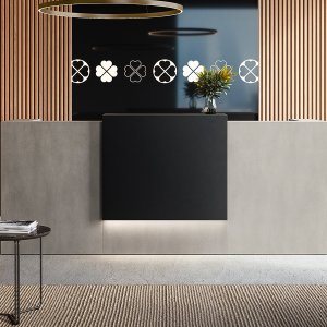 Welcome shelf in regenerated leather on the Z2 by Quadrifoglio reception desk