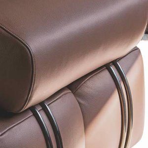 Flat stitching detail on the Qubik upholstery