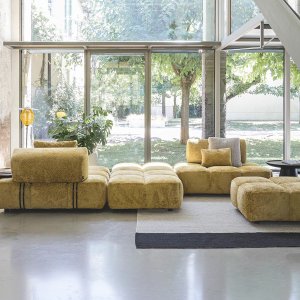 Qubik end unit 79.1 in long in Tiepolo fabric