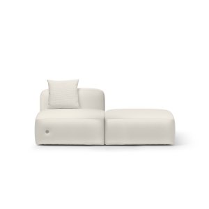 One Hundred seat module with backrest, 39 3/8 inches square, in light fabric
