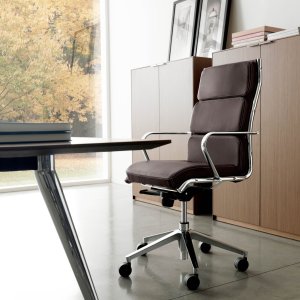 Medium-back The Season chairs in gray fabric at a conference table