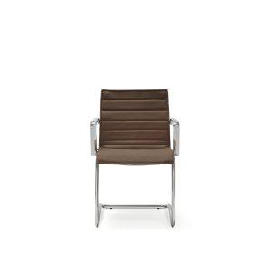 The Season Comfort in white leather with a polished aluminum frame