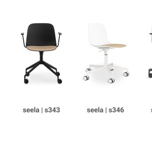 Fully upholstered Seela in a conference room