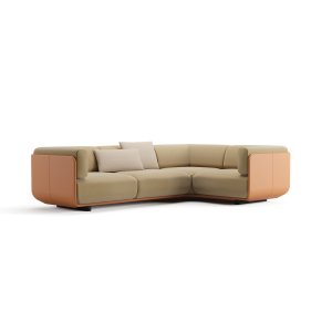 Covered plywood shell raising the Shaal sofa off the floor