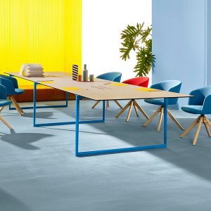 Conference table Toa by Pedrali on die-cast aluminum bridge legs