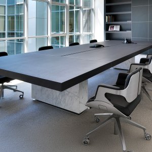 Gloss Forest top on the executive desk Asymmetrical