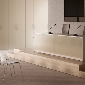 Service unit of Vogue by Frezza with lockable door and grille for the PC