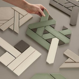 Hotel reception wall in Weaving by Mutina