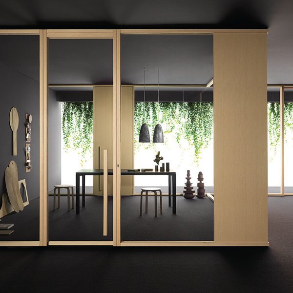 US office with GreenGuard Gold Citterio glass partition walls