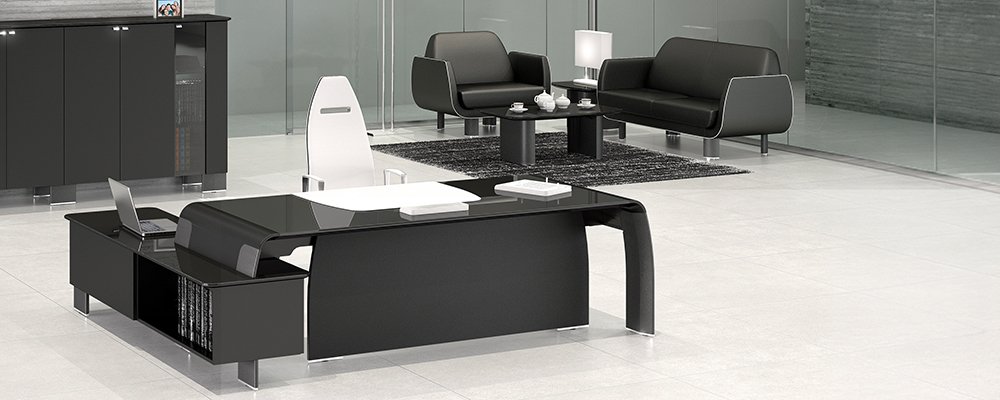 Desk with return and credenza