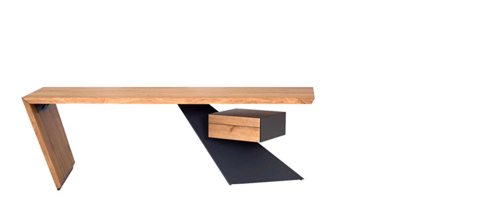 Desk with integrated pedestal