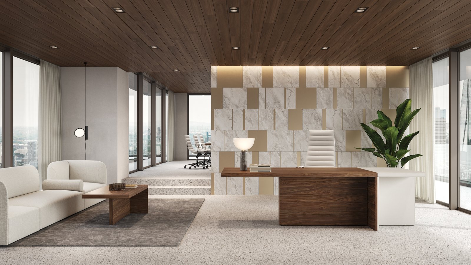 Italian office furniture delivered and installed in a US corporate workspace